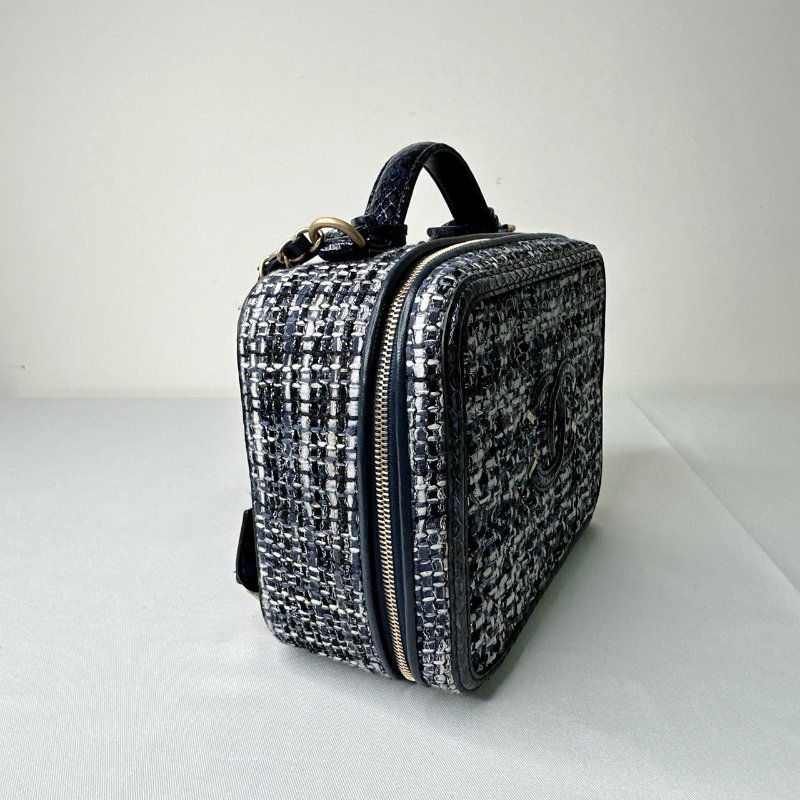 CHANEL 海軍藍毛呢鏈帶箱包-3