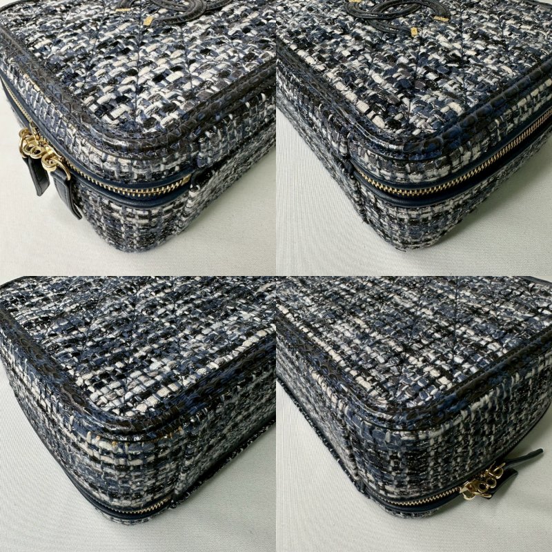 CHANEL 海軍藍毛呢鏈帶箱包-10