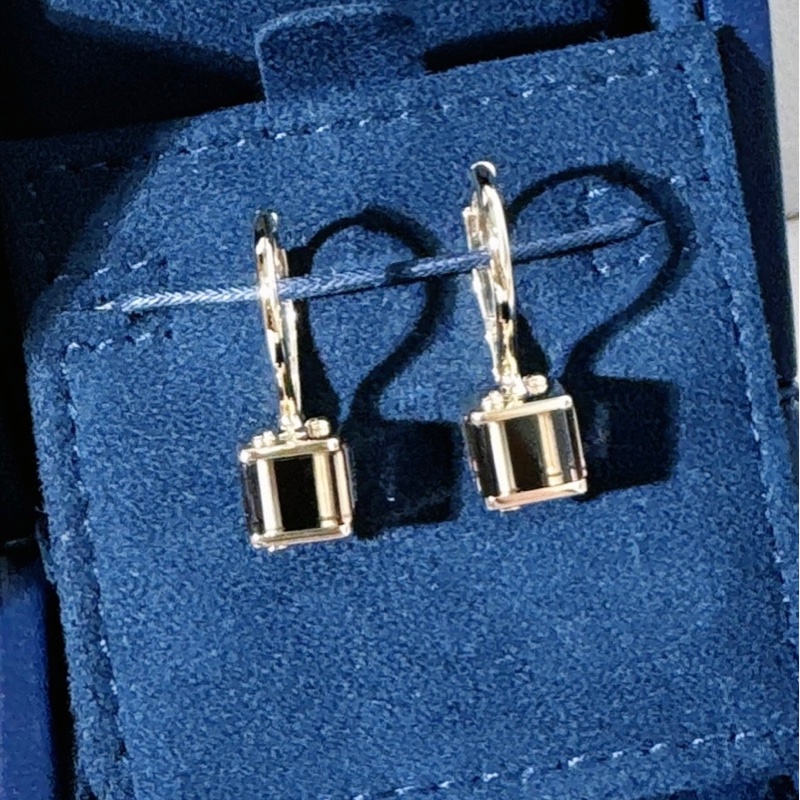 Lv 路易威登 珠寶 Emprise 系列黃水晶 18K 黃金 立方體吊墜 耳環-1