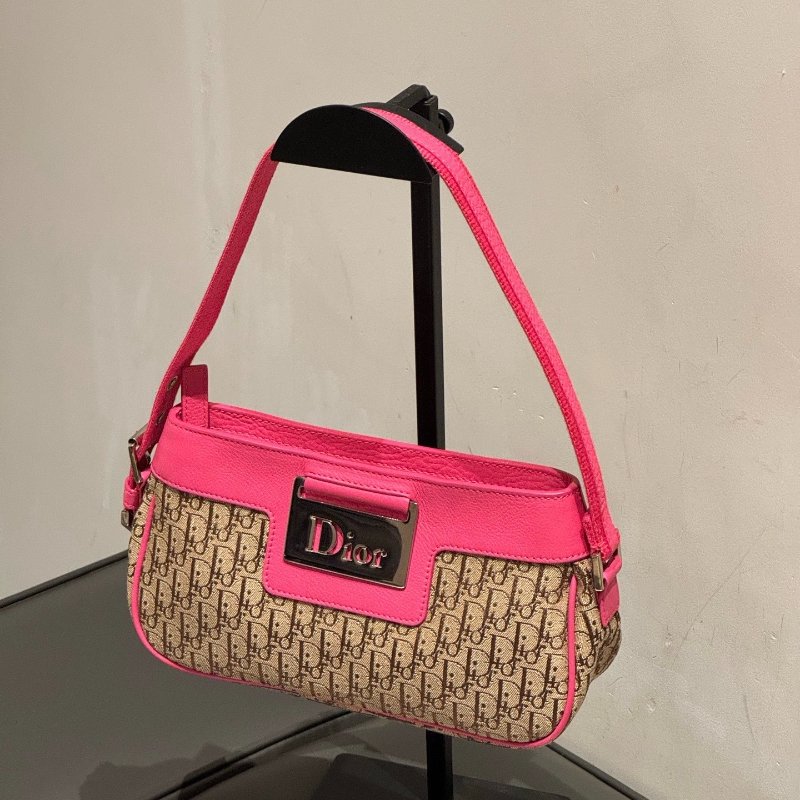 Dior jisoo同款同色腋下 小胖丁元寶包 芭比粉 blackpink粉墨金智秀同款 22*12*8 98新配件塵袋-1