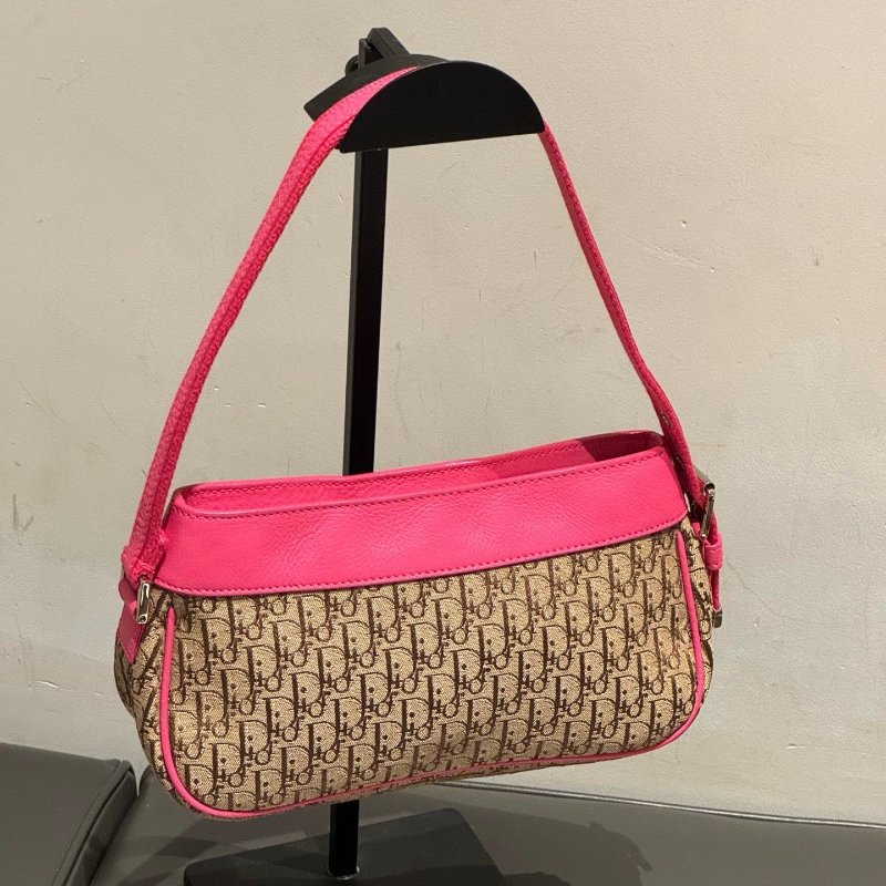 Dior jisoo同款同色腋下 小胖丁元寶包 芭比粉 blackpink粉墨金智秀同款 22*12*8 98新配件塵袋-2