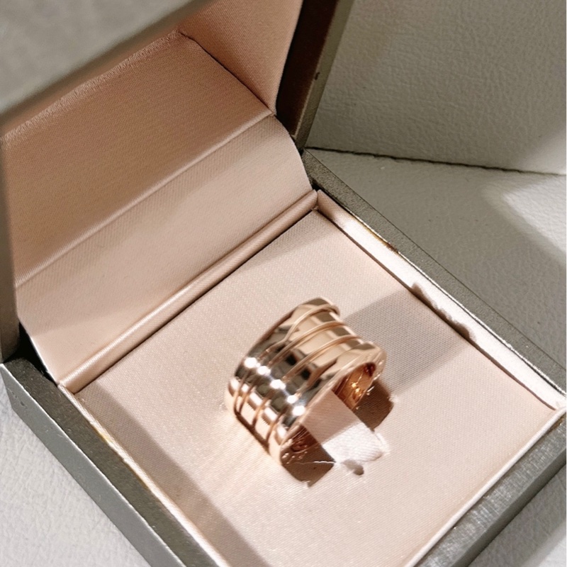 Bvlgari寶格麗 玫瑰金 B.Zero1 彈簧戒指，52 號-2