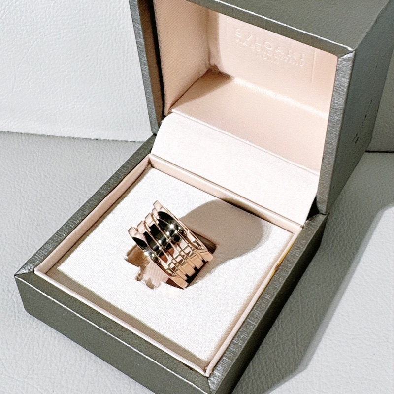 Bvlgari寶格麗 玫瑰金 B.Zero1 彈簧戒指，52 號-3