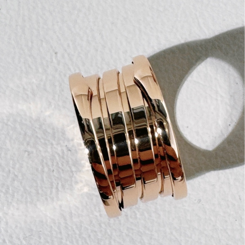 Bvlgari寶格麗 玫瑰金 B.Zero1 彈簧戒指，52 號-4