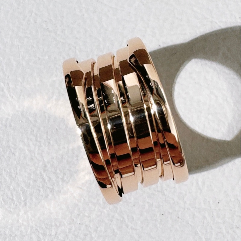 Bvlgari寶格麗 玫瑰金 B.Zero1 彈簧戒指，52 號-5