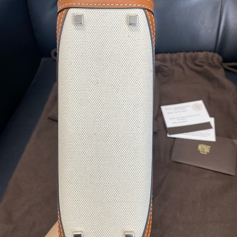 moynat gabrielle 金棕拼帆布包小號 20*8.5*22cm 99新配件塵袋保卡-7