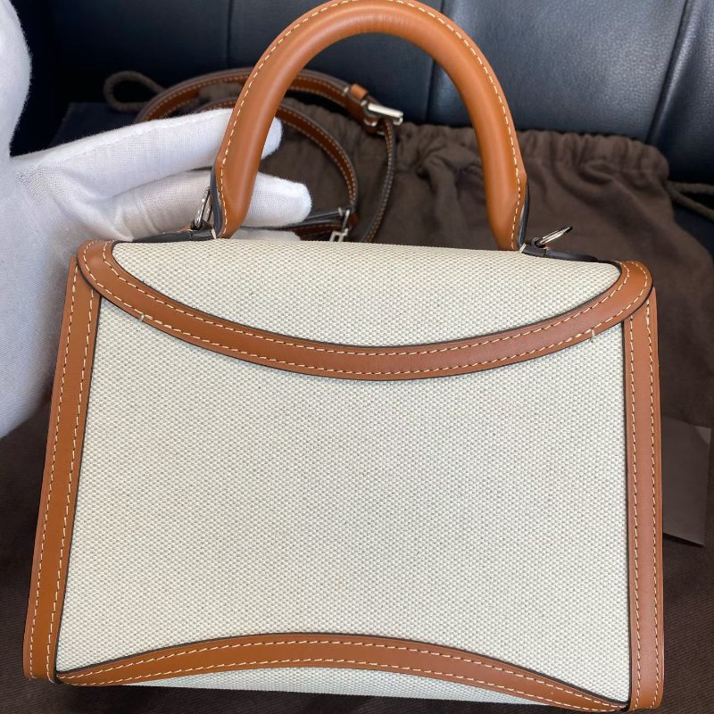 moynat gabrielle 金棕拼帆布包小號 20*8.5*22cm 99新配件塵袋保卡-9