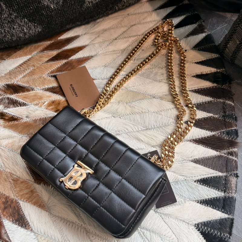 BURBERRY  LOLA 皮革迷你鏈袋包 黑-3