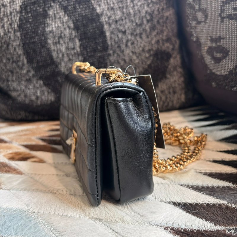 BURBERRY  LOLA 皮革迷你鏈袋包 黑-6