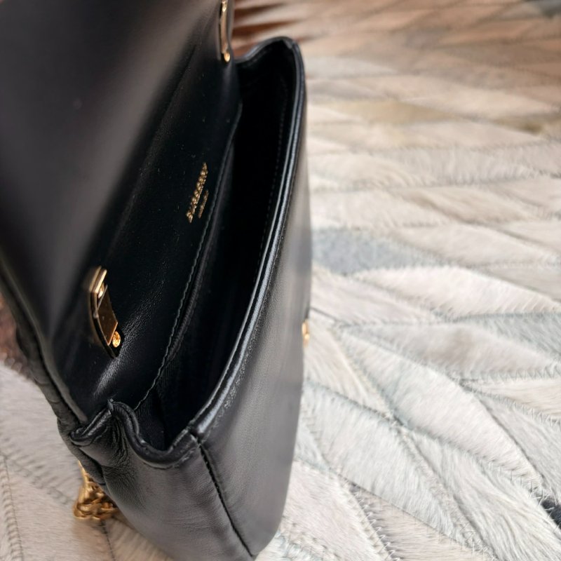 BURBERRY  LOLA 皮革迷你鏈袋包 黑-8