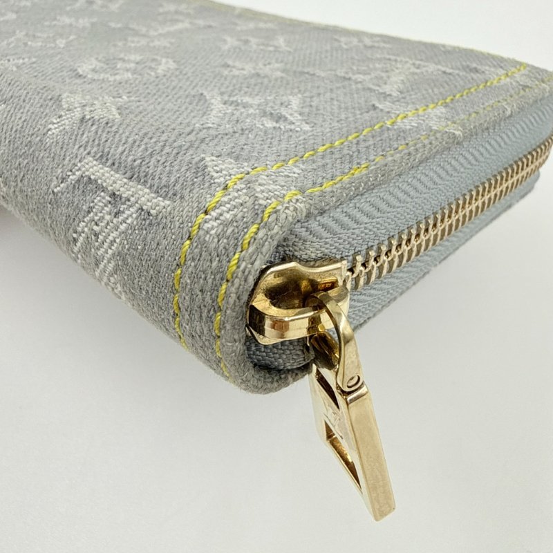 Louis Vuitton -灰藍色牛仔淡金釦Nautical拉鍊長夾-16