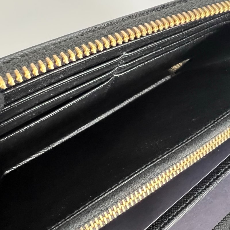 PRADA 1ML506 黑尼龍ㄇ拉長夾-5