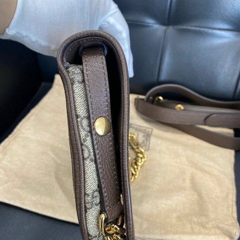 Gucci Blondie系列老花雙G鏈條包 28x 16x 4cm  99新配件肩帶塵袋-3