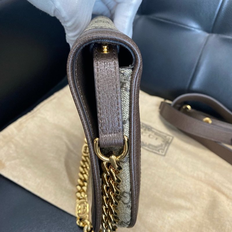 Gucci Blondie系列老花雙G鏈條包 28x 16x 4cm  99新配件肩帶塵袋-5