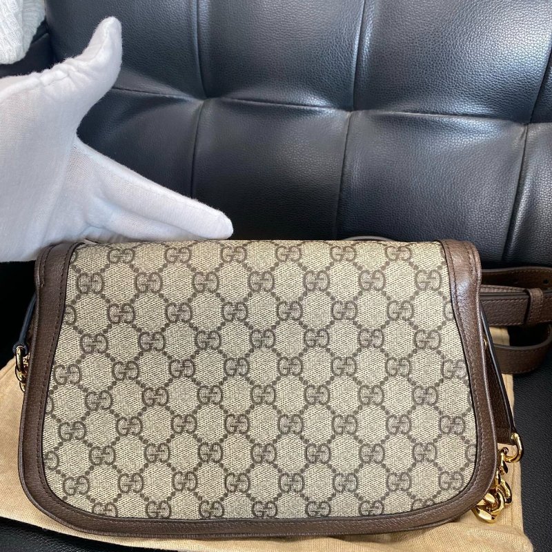 Gucci Blondie系列老花雙G鏈條包 28x 16x 4cm  99新配件肩帶塵袋-7