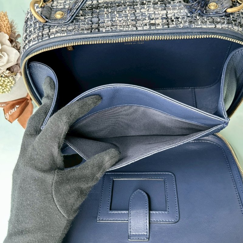 CHANEL 深藍毛呢鏈帶箱包-6