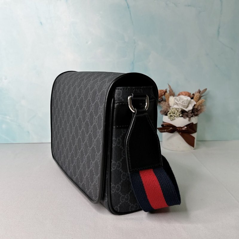 GUCCI 滿版老花掀蓋郵差包-2