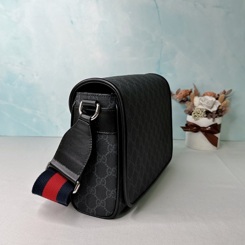 GUCCI 滿版老花掀蓋郵差包-3