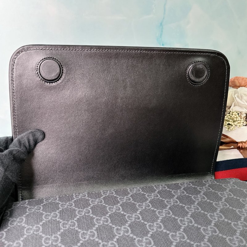 GUCCI 滿版老花掀蓋郵差包-5