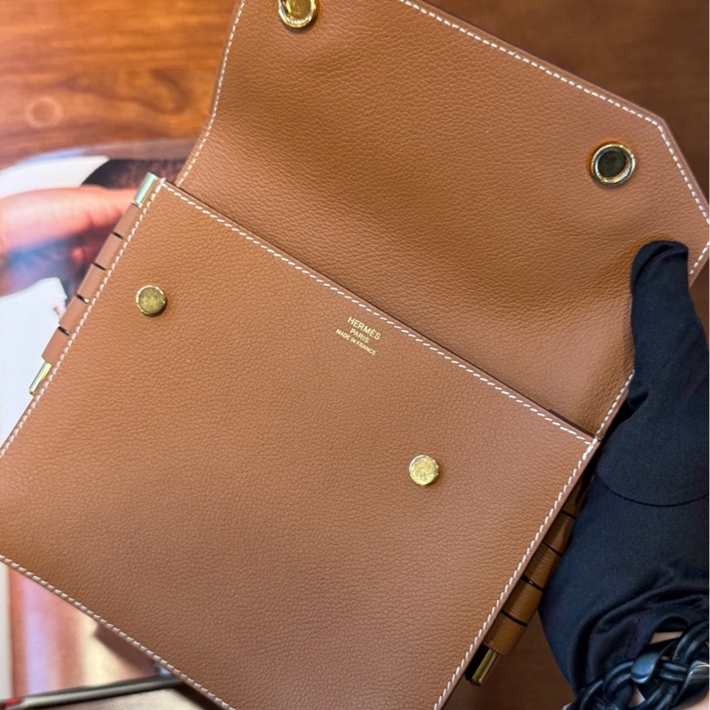 Hermes愛馬仕 twins金棕色 evercolor皮-5