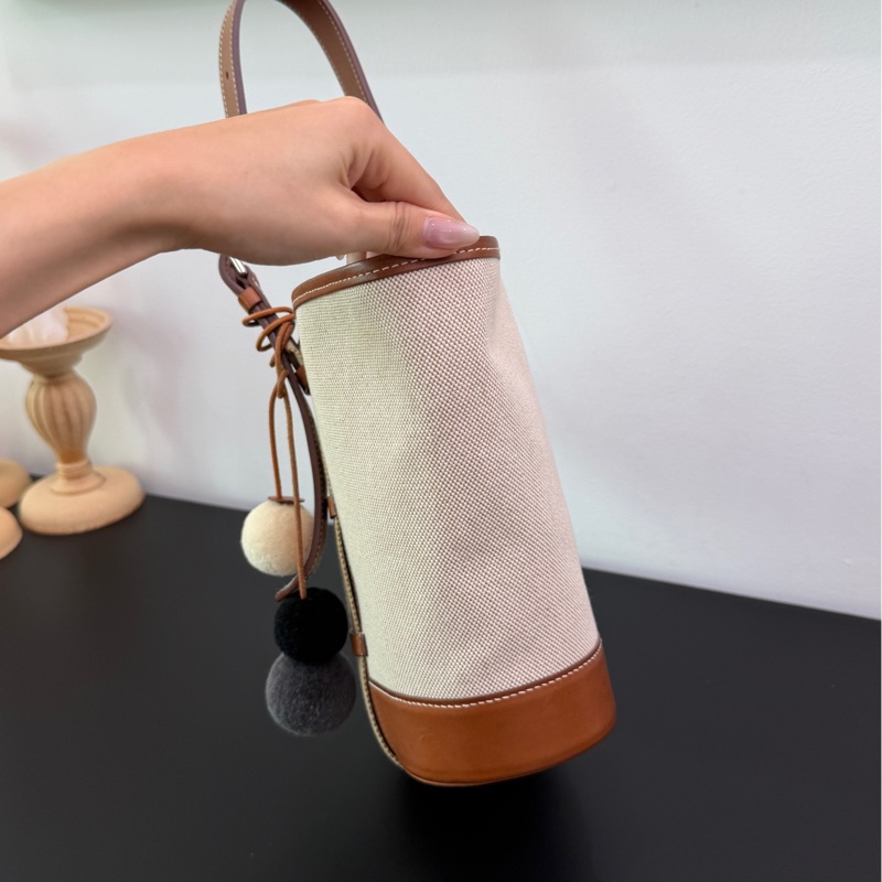 Hermes 愛馬仕菜籃子vintage馬鞍皮拼帆布-4