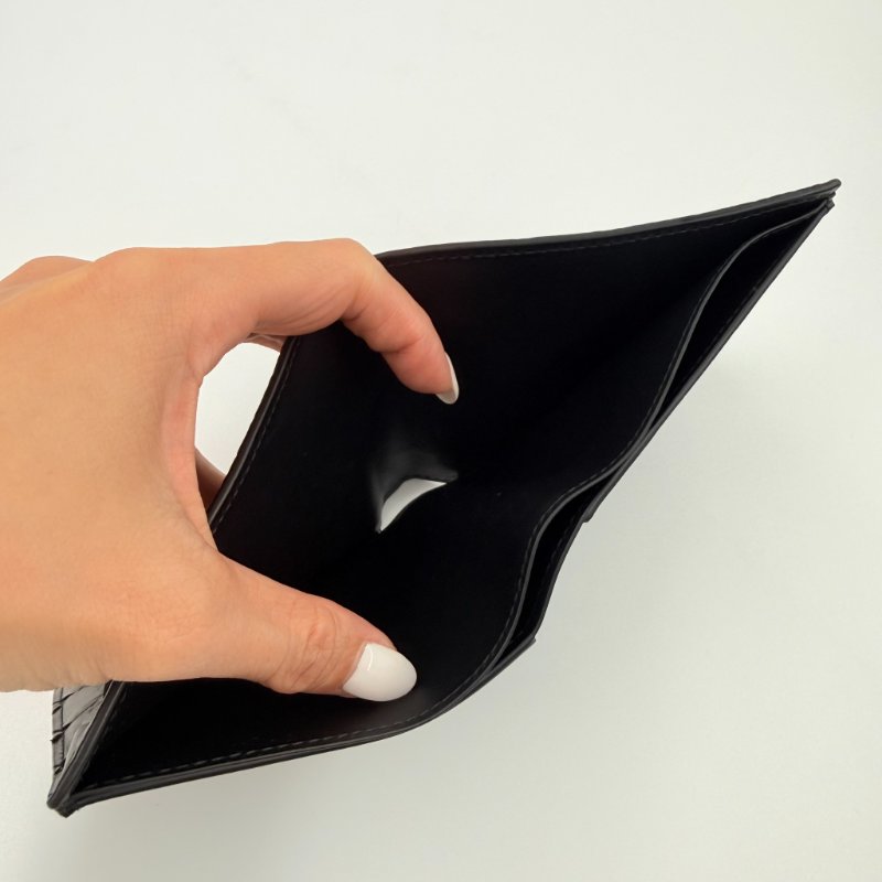 Bottega Veneta - 黑色牛皮編織Intrecciato 對開短夾-14