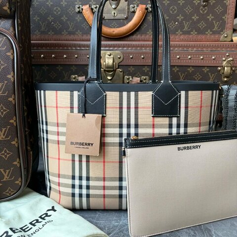 BURBERRY London 雙面托特子母包