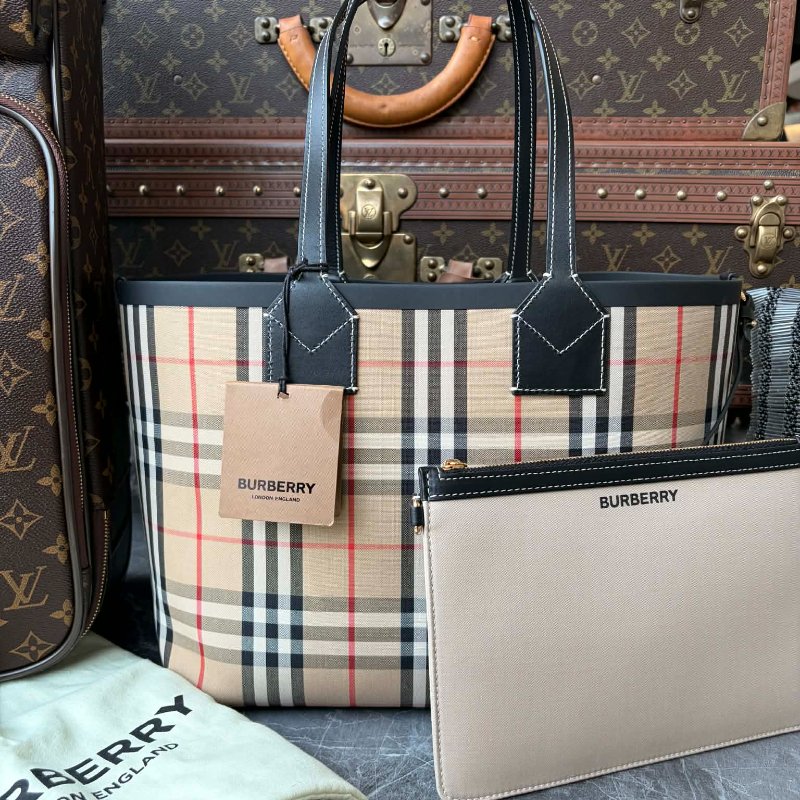 BURBERRY London 雙面托特子母包-0