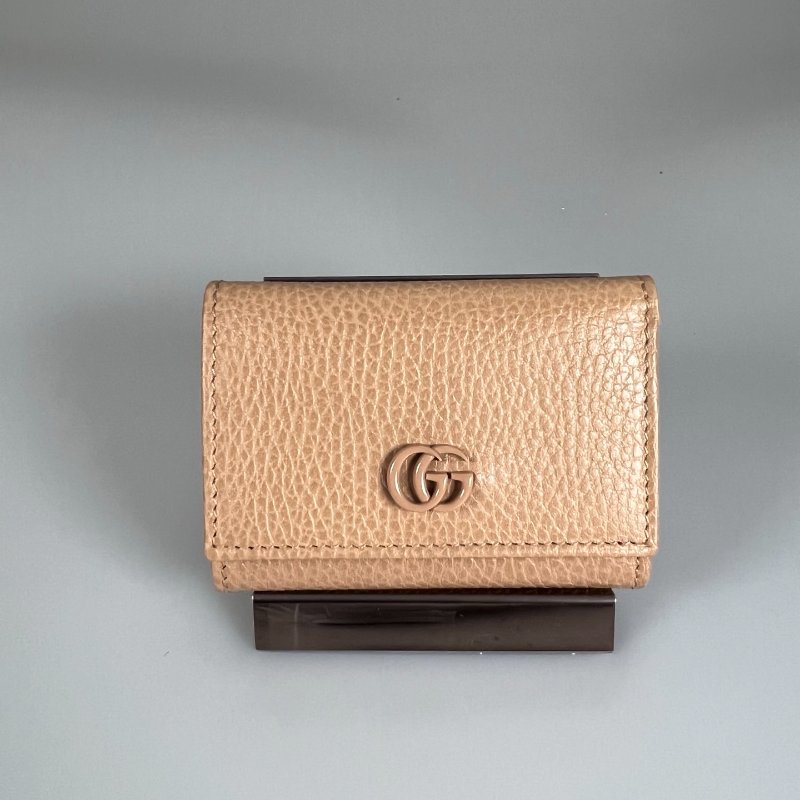 GUCCI 544407  膚色三折短夾-1