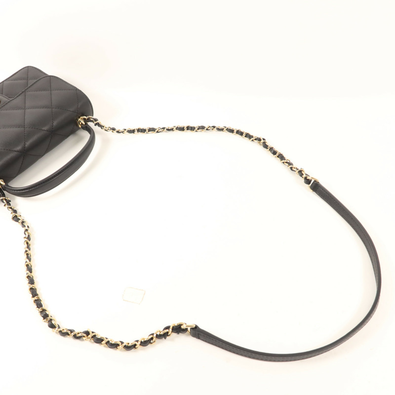 CHANEL 牛皮皮革Co Co Lady Flap Bag金扣手挽肩背兩用袋-7