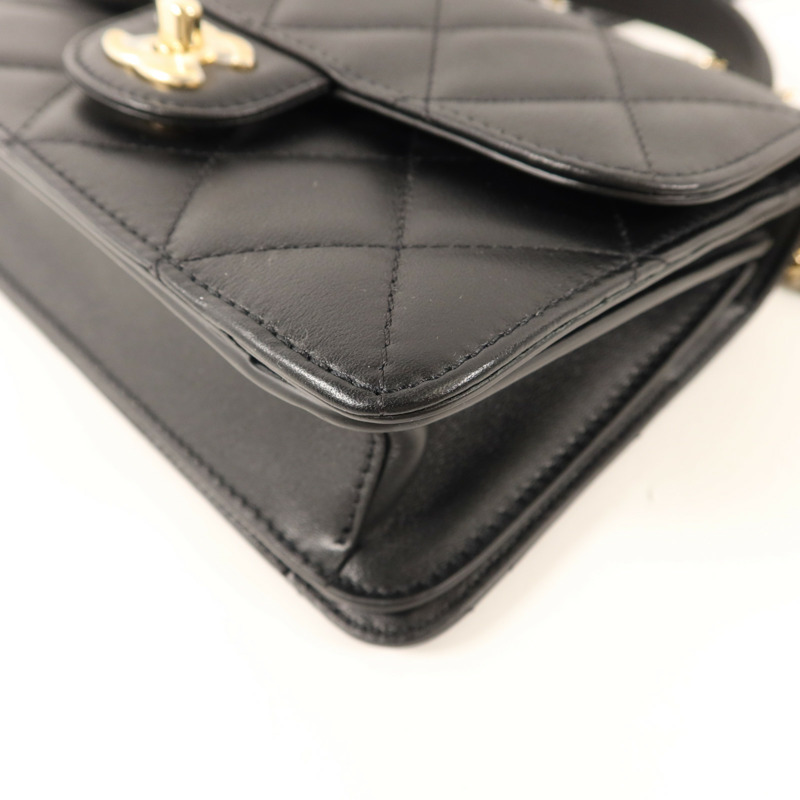 CHANEL 牛皮皮革Co Co Lady Flap Bag金扣手挽肩背兩用袋-10