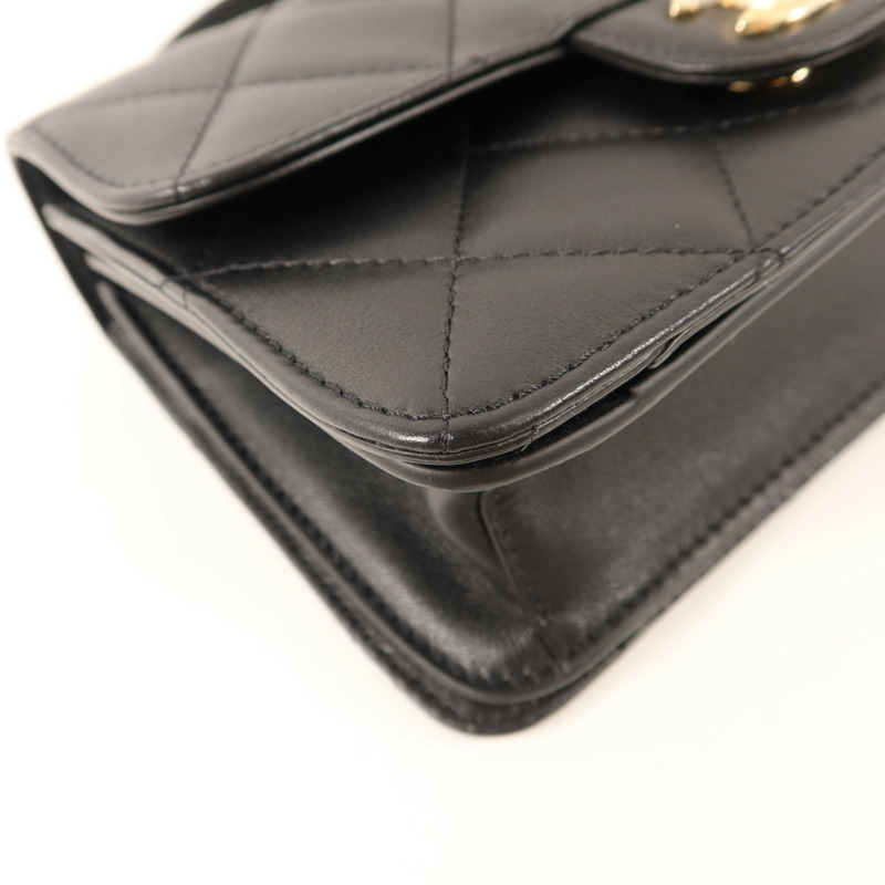 CHANEL 牛皮皮革Co Co Lady Flap Bag金扣手挽肩背兩用袋-11