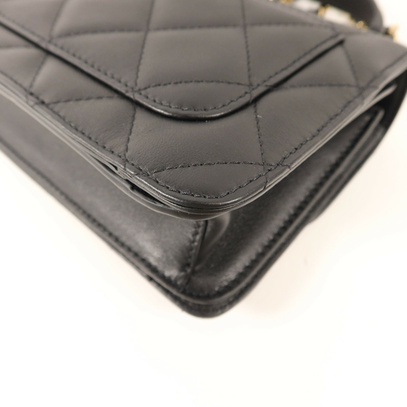 CHANEL 牛皮皮革Co Co Lady Flap Bag金扣手挽肩背兩用袋-12