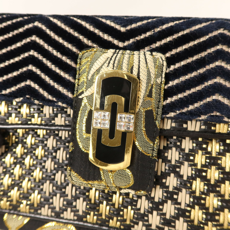 BVLGARI 天鵝絨/布料Clutch Bag金扣手拿包-9