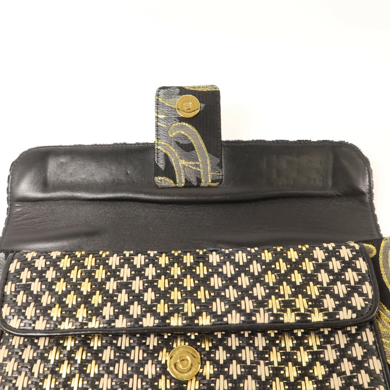 BVLGARI 天鵝絨/布料Clutch Bag金扣手拿包-10