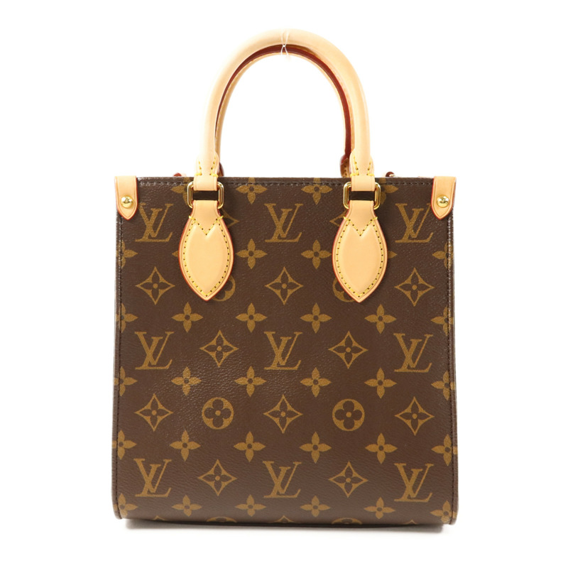 LOUIS VUITTON Monogram Sac Plat BB金扣手挽肩背兩用袋棕色-1