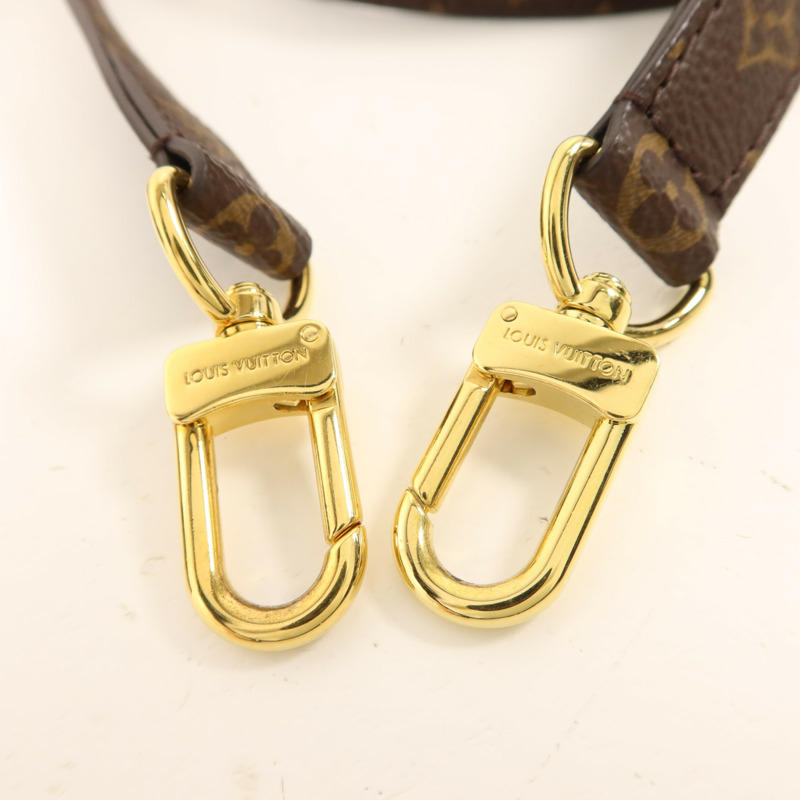 LOUIS VUITTON Monogram Sac Plat BB金扣手挽肩背兩用袋棕色-9