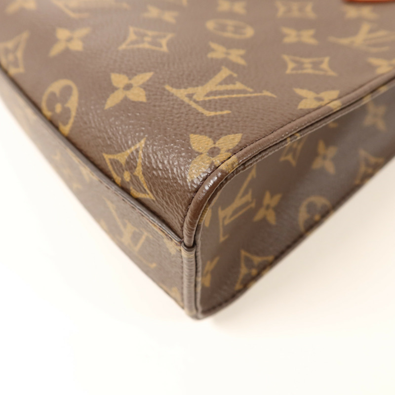 LOUIS VUITTON Monogram Sac Plat BB金扣手挽肩背兩用袋棕色-10
