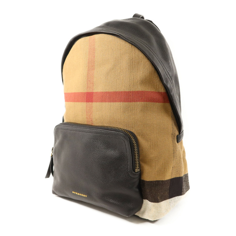 BURBERRY 帆布/牛皮皮革Abbeydale Backpack金扣背包-2