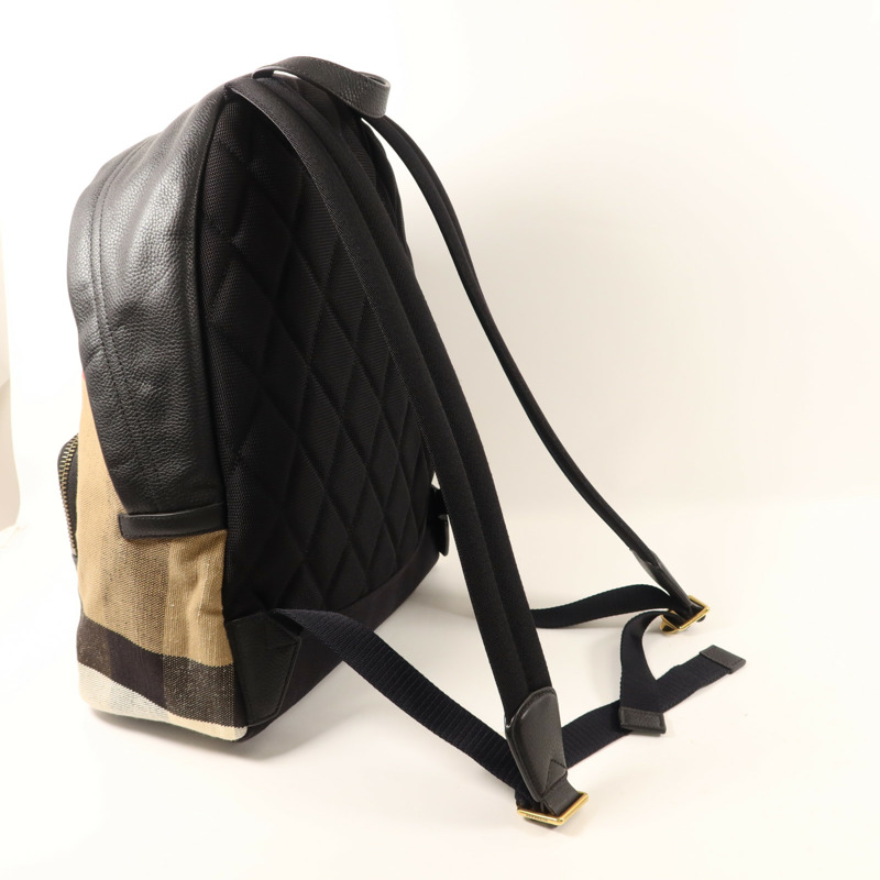 BURBERRY 帆布/牛皮皮革Abbeydale Backpack金扣背包-7