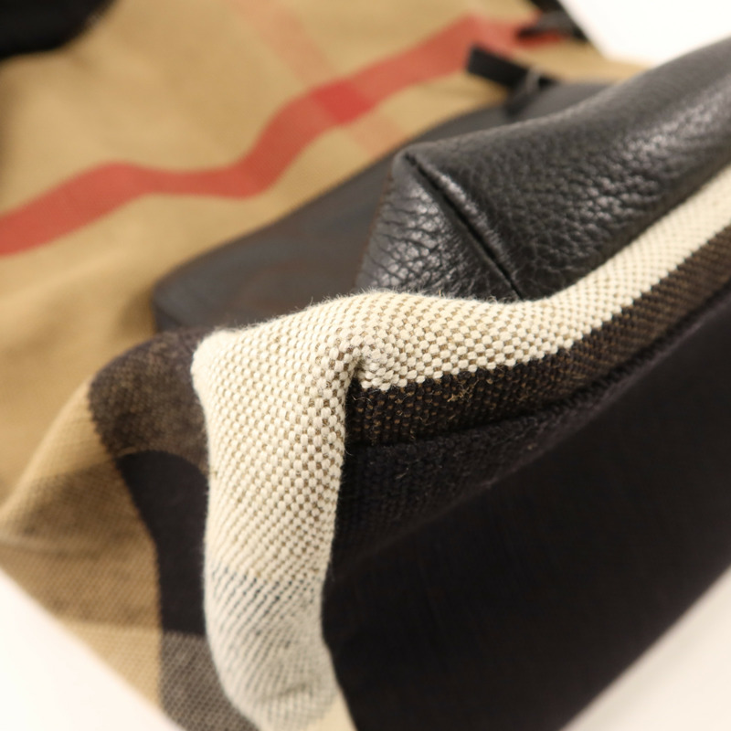 BURBERRY 帆布/牛皮皮革Abbeydale Backpack金扣背包-12