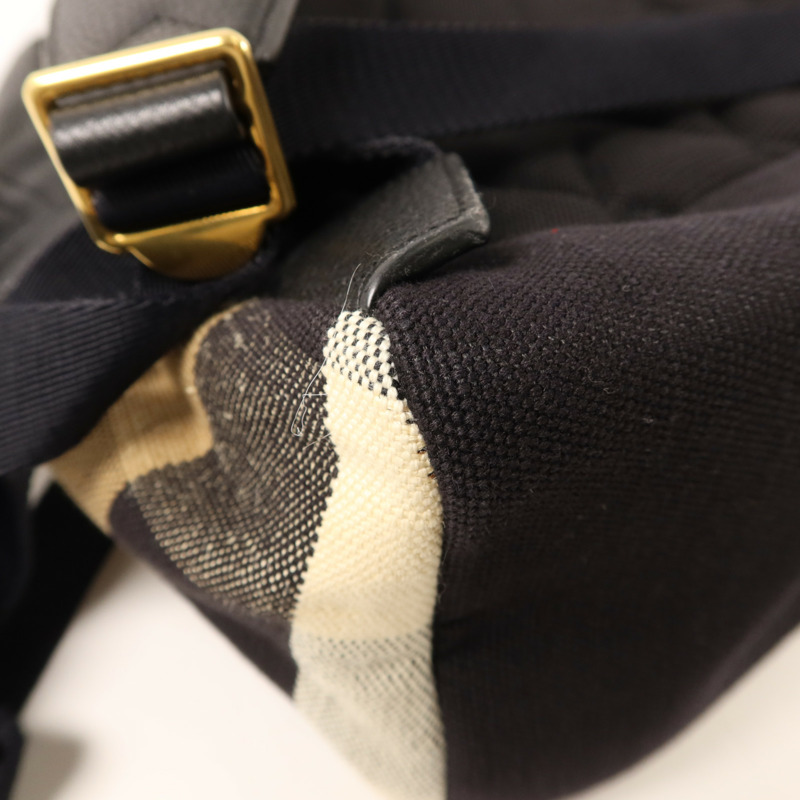 BURBERRY 帆布/牛皮皮革Abbeydale Backpack金扣背包-14