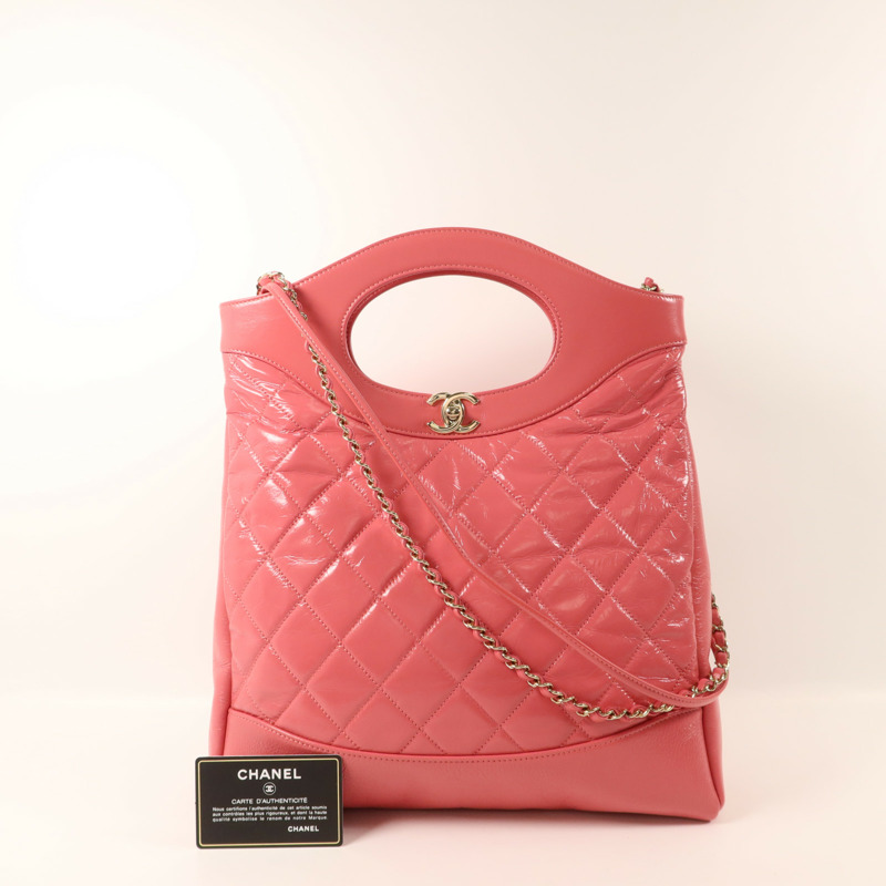 CHANEL 牛皮皮革Chanel 31 Medium金扣手挽肩背兩用袋-9