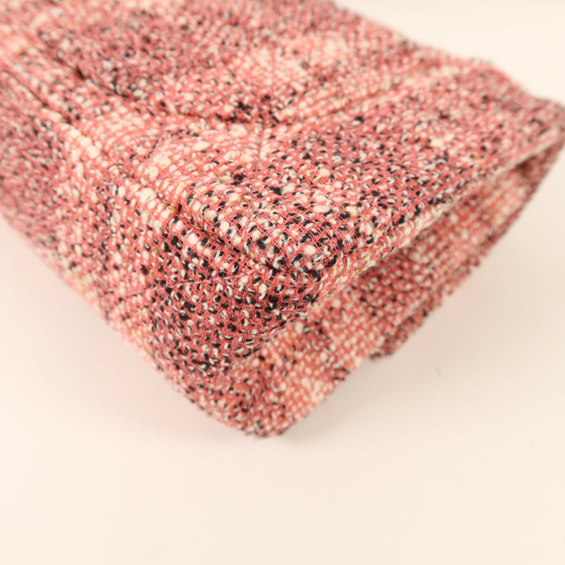 CHANEL 斜紋軟呢2.55 Small Shoulder Bag銀扣鏈帶肩背袋-12