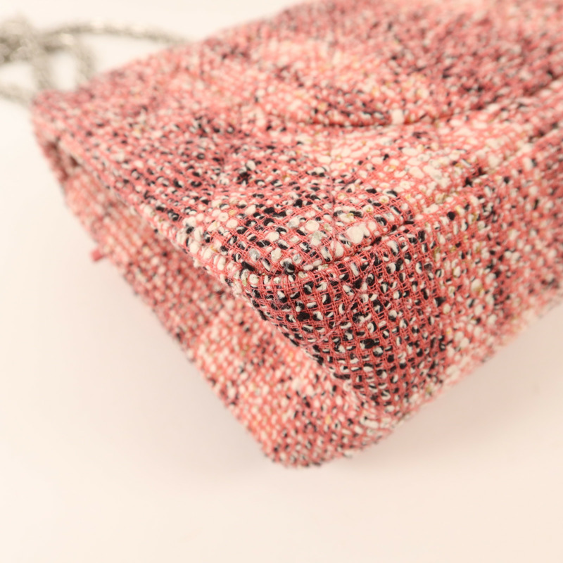 CHANEL 斜紋軟呢2.55 Small Shoulder Bag銀扣鏈帶肩背袋-13