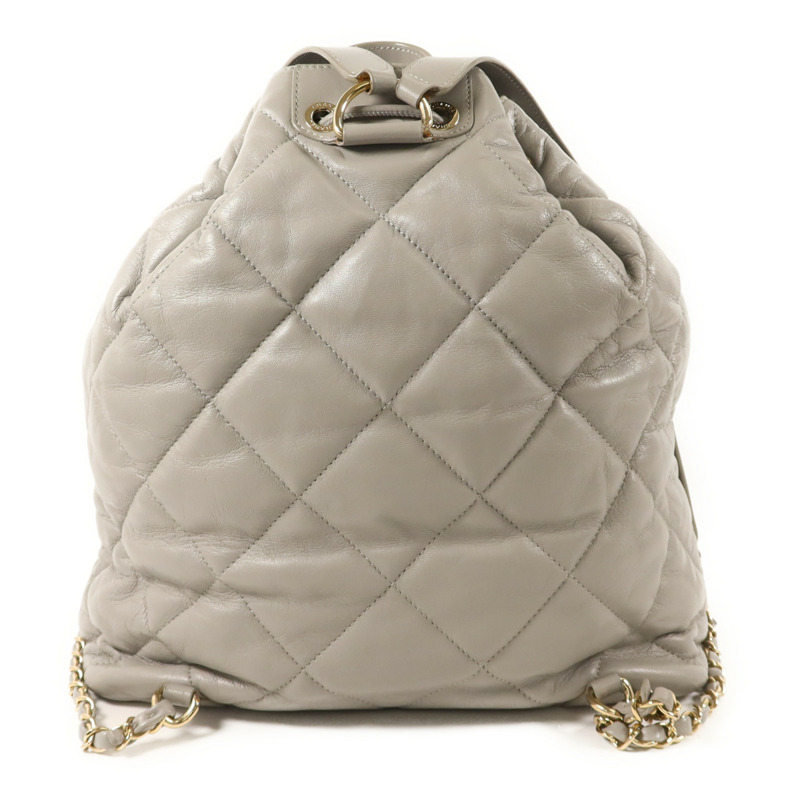 CHANEL 羊皮皮革Backpack金扣背包-1