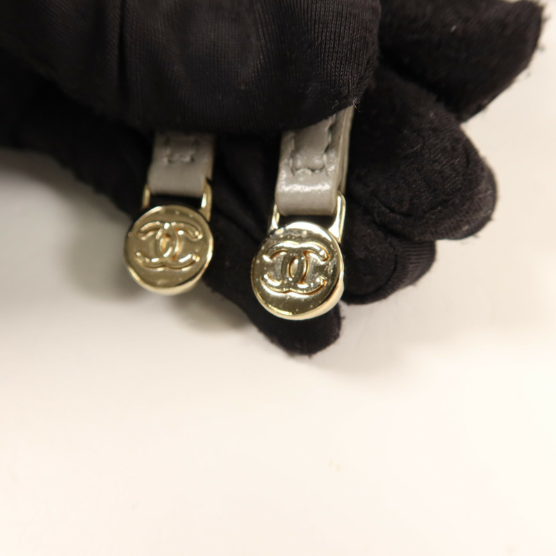 CHANEL 羊皮皮革Backpack金扣背包-11