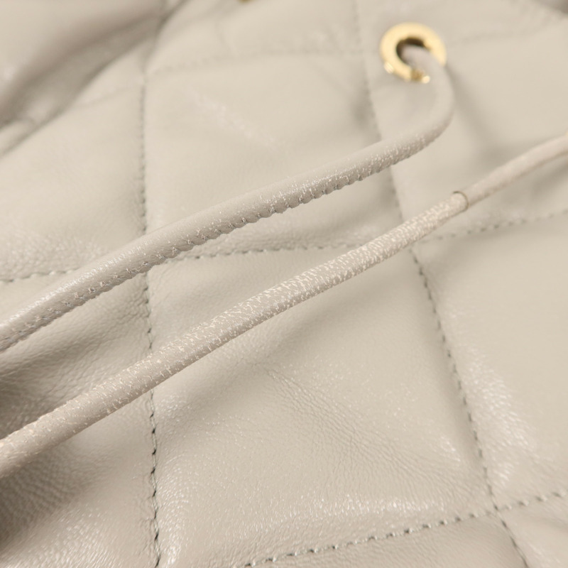 CHANEL 羊皮皮革Backpack金扣背包-13