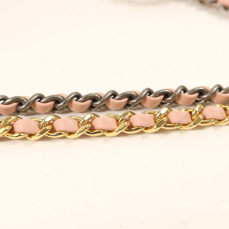 CHANEL 牛皮皮革Gabrielle Medium鏈帶肩背袋-11