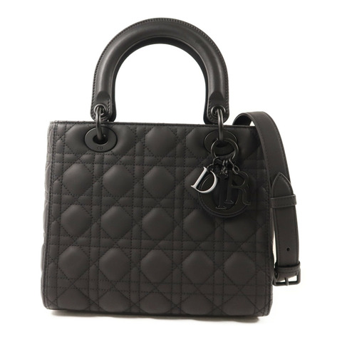 Dior 牛皮皮革Lady Dior Medium手挽肩背兩用袋